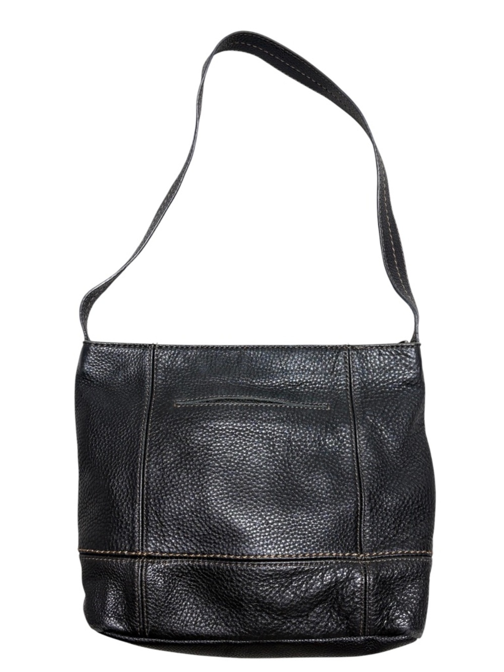 bag The SAK dark brown soft leather shoulder zip close minimalist medium size